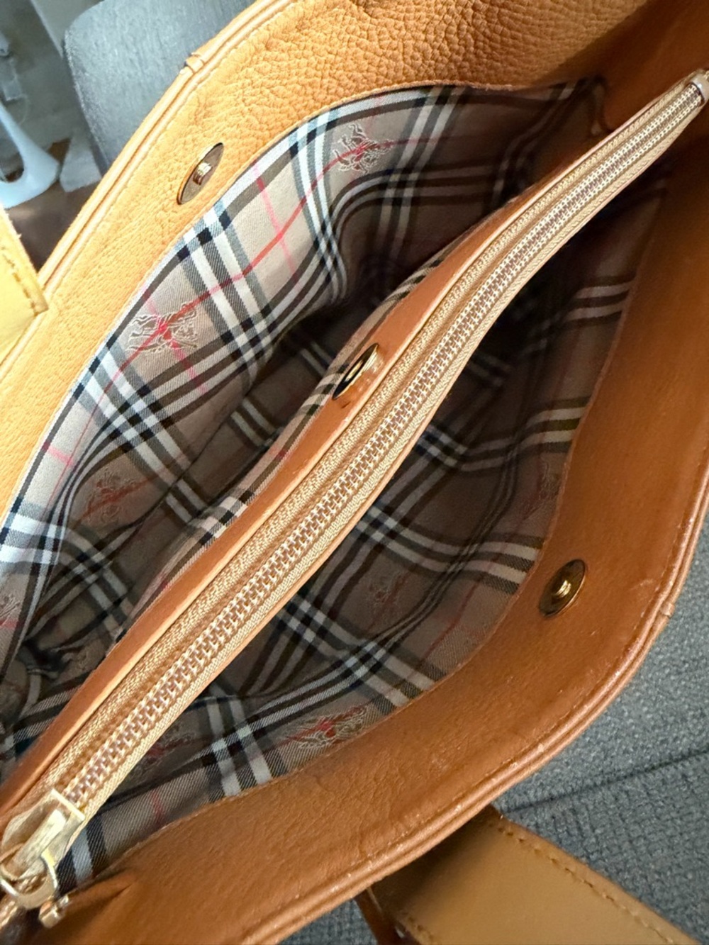 Burberry Tan Leather Tote - Picture 14 of 14